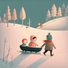 Новогодние рисунки к детским изданиям